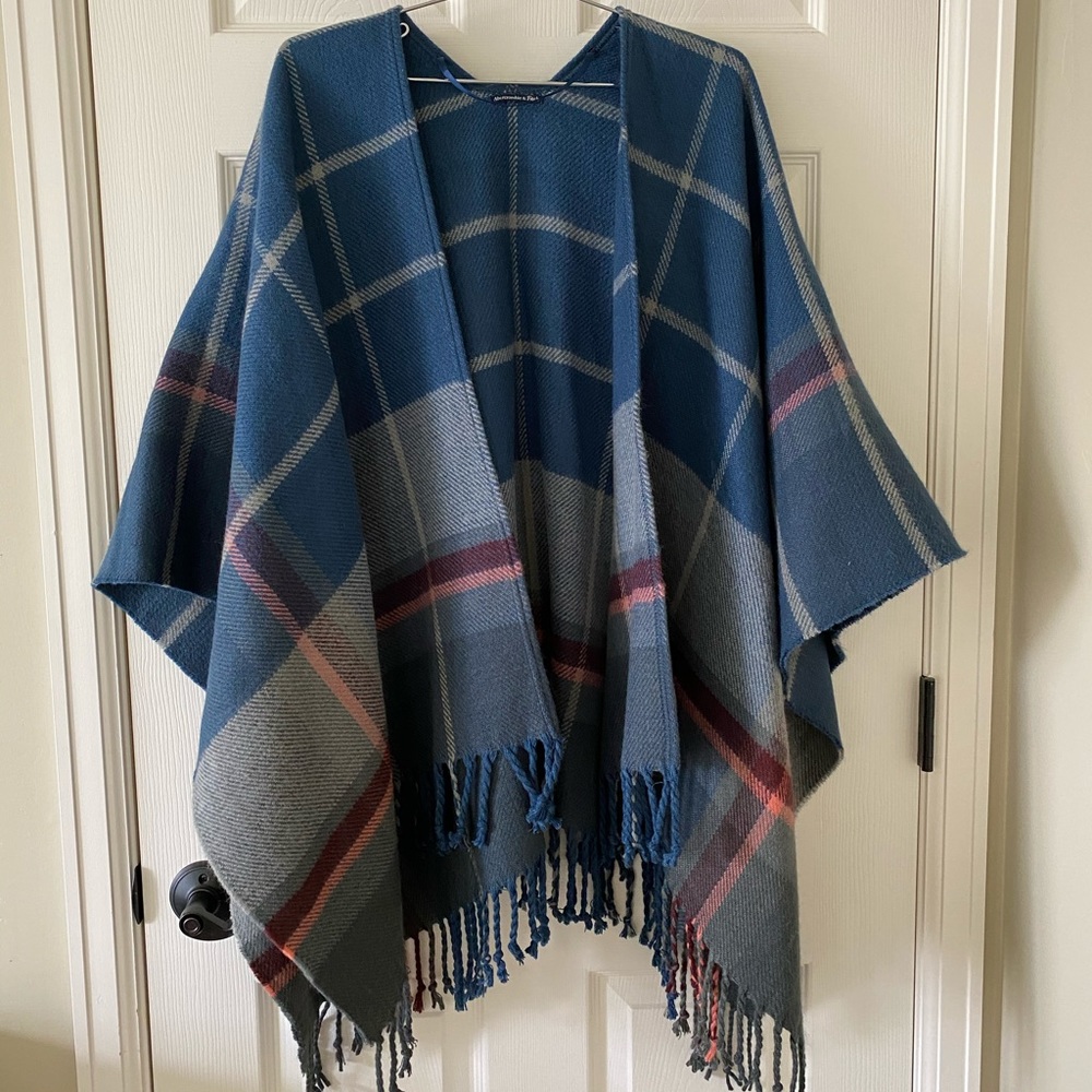 Abercrombie Fringe Poncho Sweater